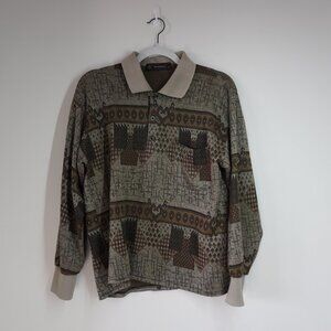 Patterned Beige Long Sleeve Shirt